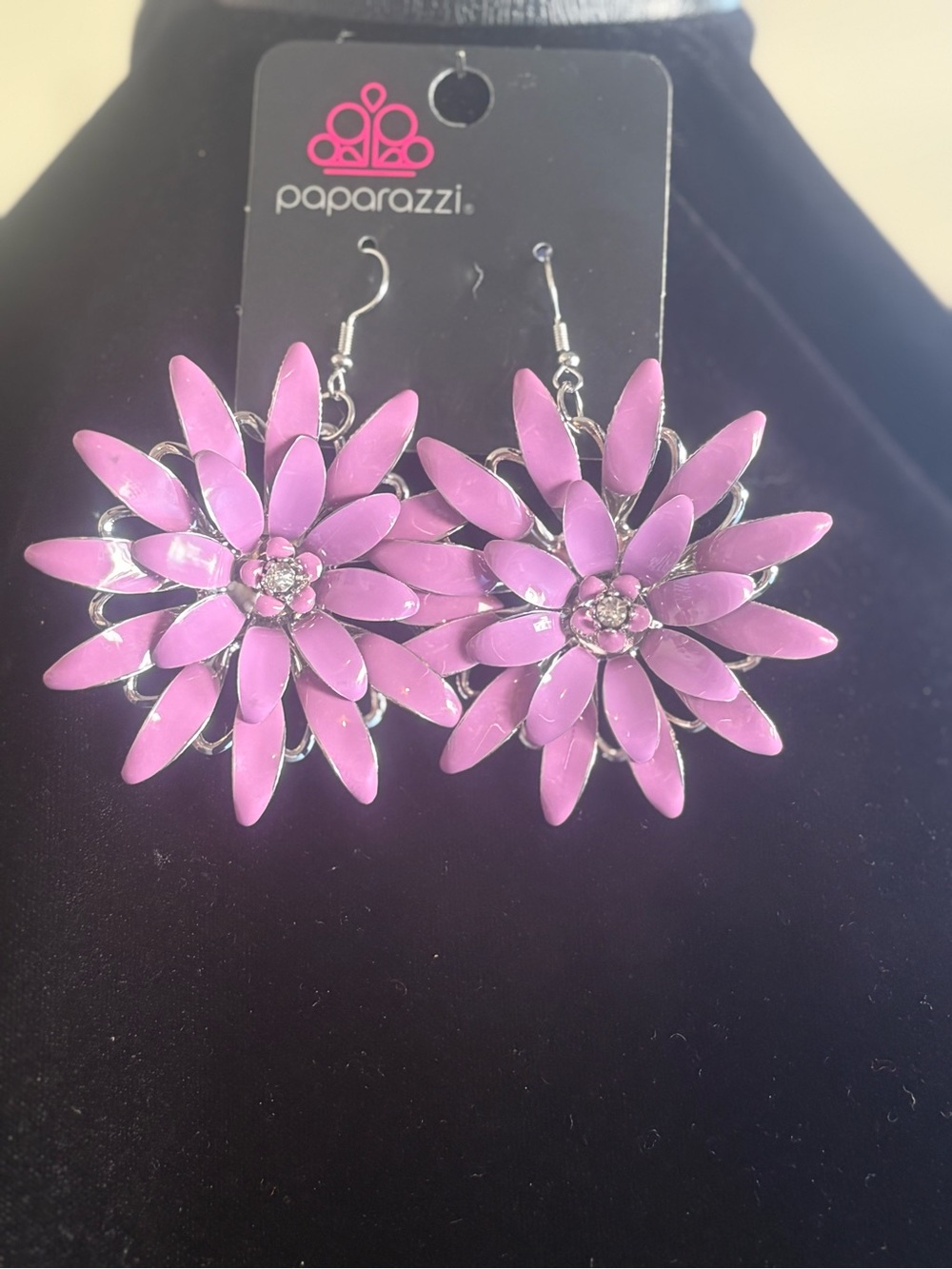Paparazzi Lavender Floral Statement Earrings